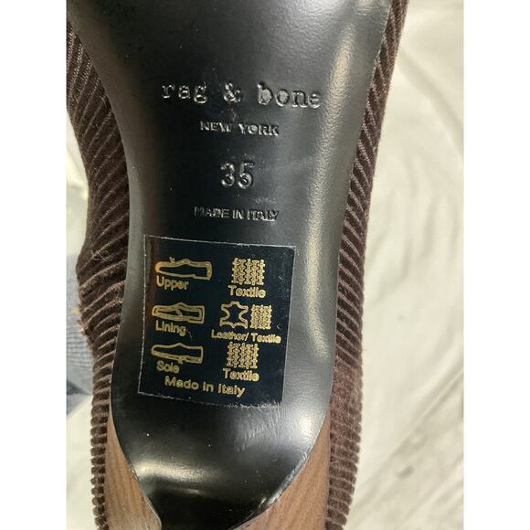 Rag & Bone 'Brea' Brown Corded Sock Boot Size 5 - Picture 6 of 6
